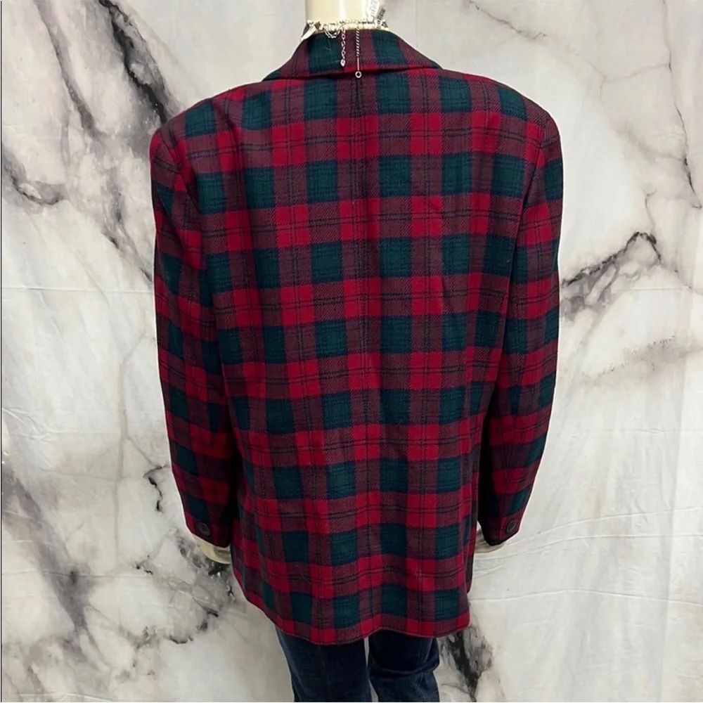 * 1980s vintage Pendleton tartan plaid wool blazer - Picture 9 of 9